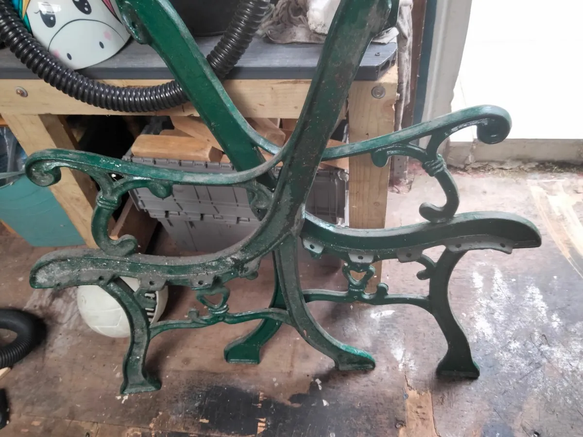 Cast iron seat ends - Image 1