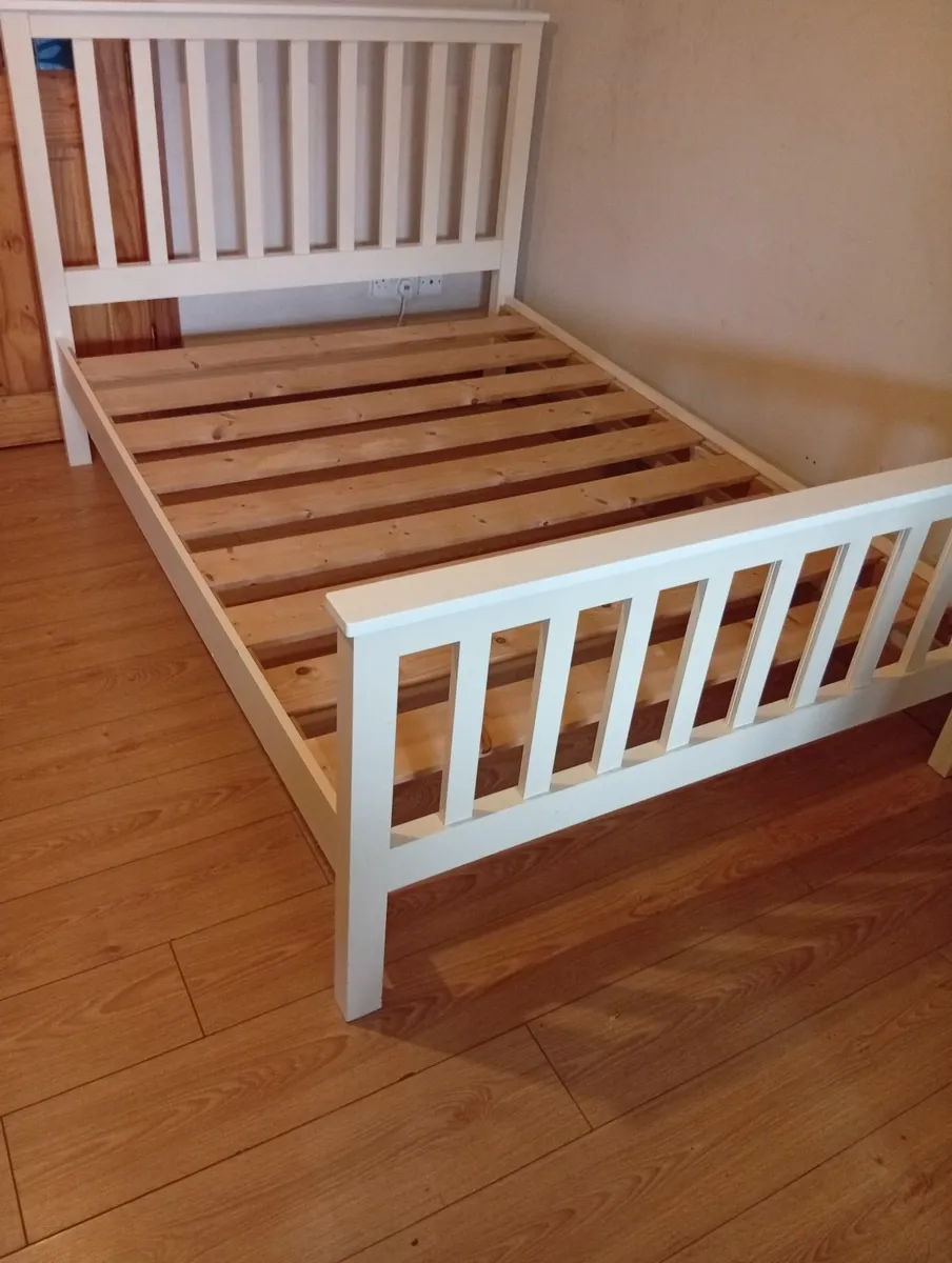 White Quality Sturdy Double bed frame - Image 1