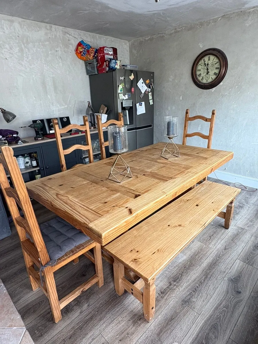 Dining Table + 5 chairs and bench - Image 2