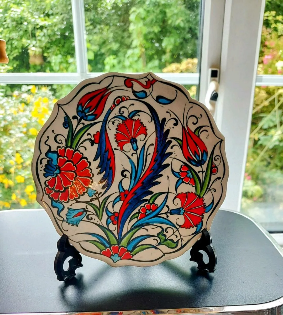 Decorative Handmade plate on Stand. - Image 1