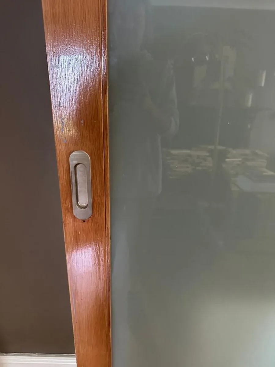 Solid wood / glass doors including  sliding rail system - Image 3