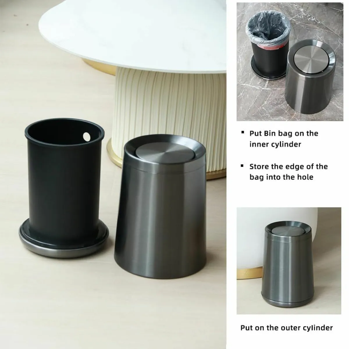 Stainless steel waste bins -Leasylife 30 Euro each - Image 2