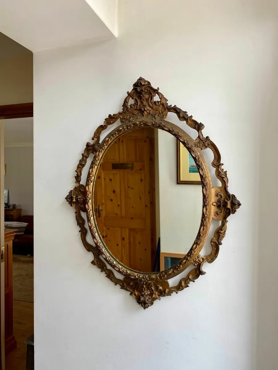 c1850 carved wood & Gesso Baroque mirror RESTO CON - Image 1