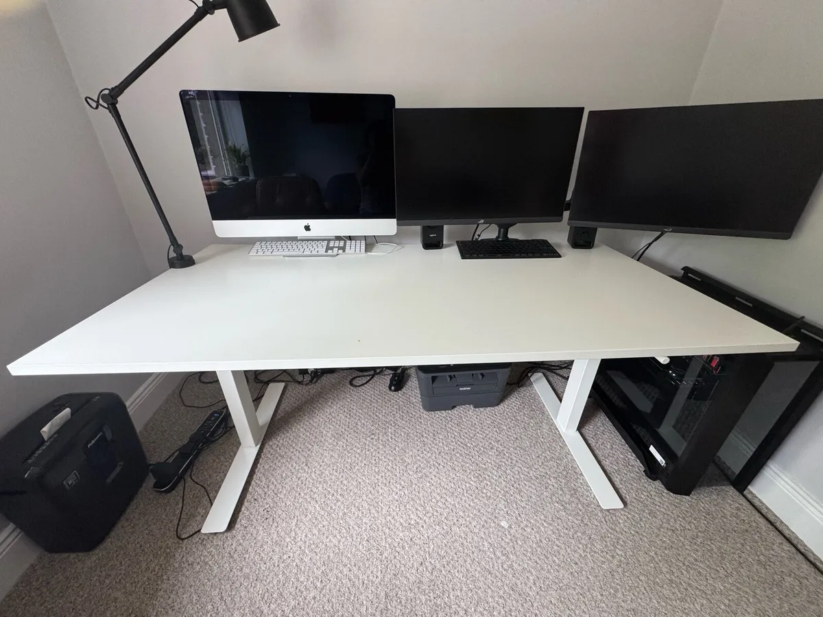 IKEA TROTTEN Sit/Stand Desk – White, 160x80 cm