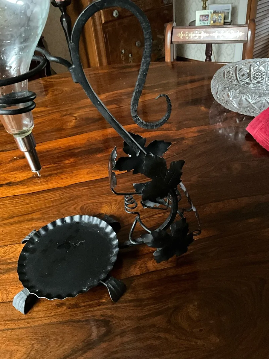 Vintage Wine Aerator-Etched Glass-Wrought Iron - Image 4