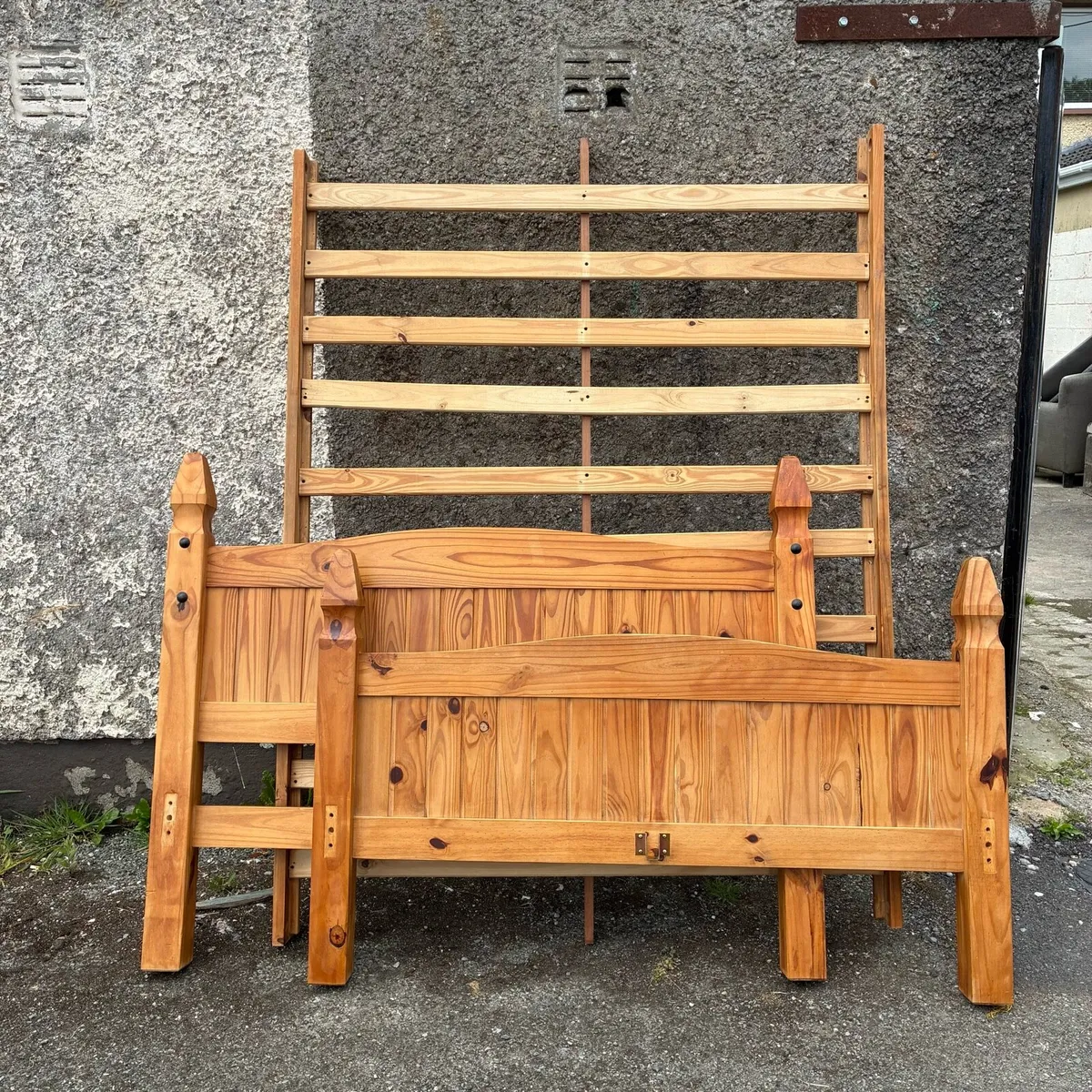 Mexican Pine solid Double Bed Frame - Image 3