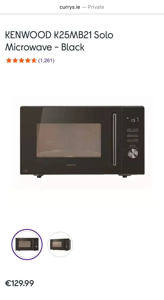 Kenwood K25MB21 Solo Microwave Black - Image 1