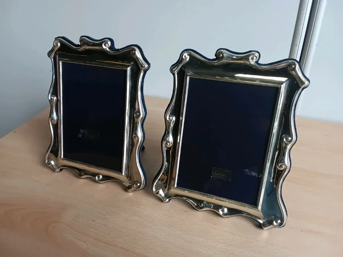 Antique Carrs Sheffield Silverware Frame Photo x1 - Image 1