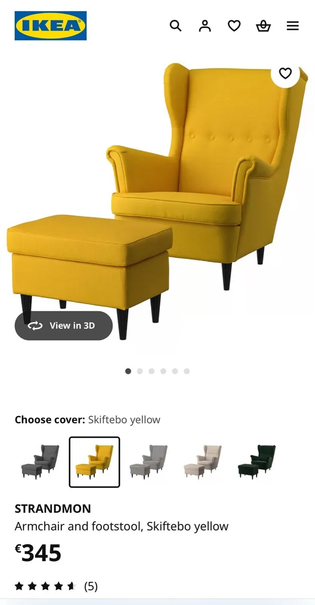 IKEA Strandmon Wingback Chair and Footstool - Image 1
