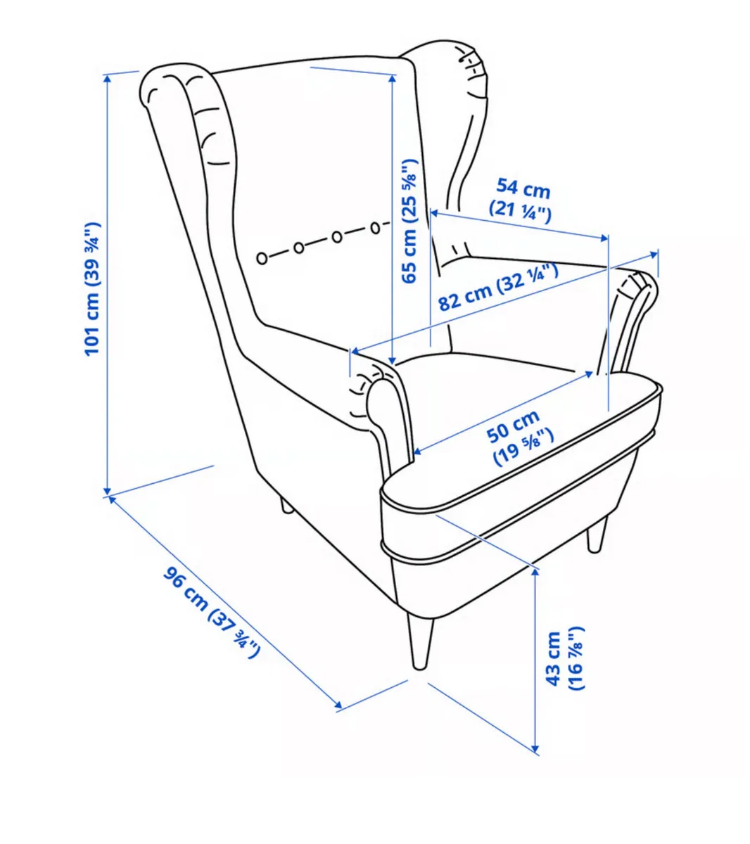 IKEA Strandmon Wingback Chair and Footstool - Image 3