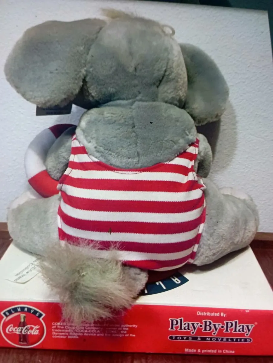 VINTAGE 197Os.STUFFED ANIMAL ELEPHANT COCA COLA - Image 2