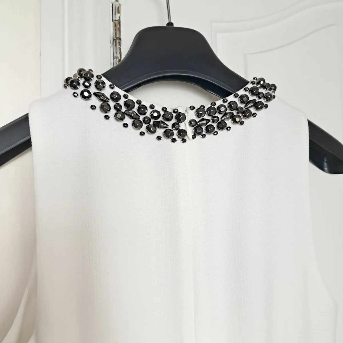 Marks & Spencer Embellished Neck White Dress 10UK - Image 2