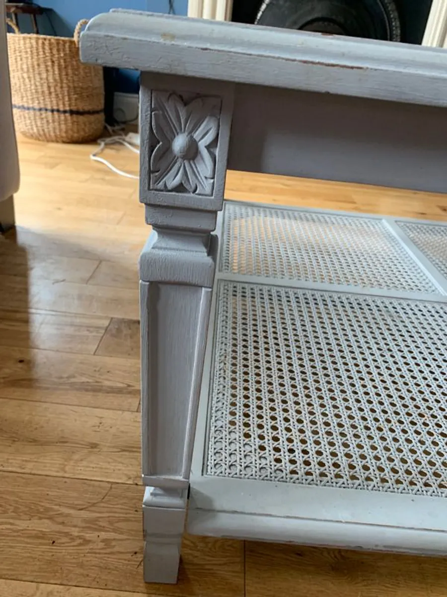 Square Painted Grey Coffee Table - Image 3