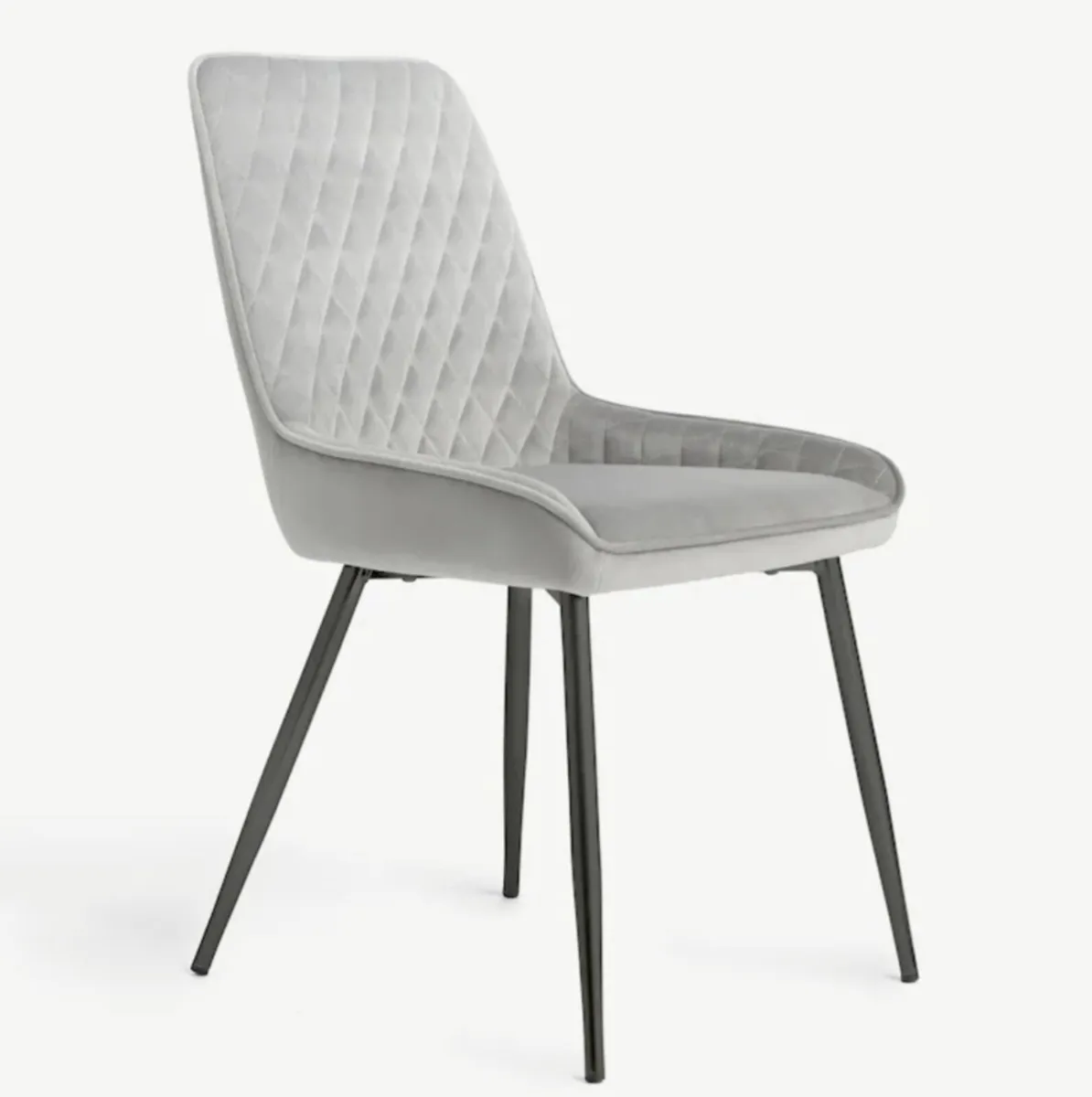 Set of 4 Soft Velvet Mid Grey dining chairs - Image 1
