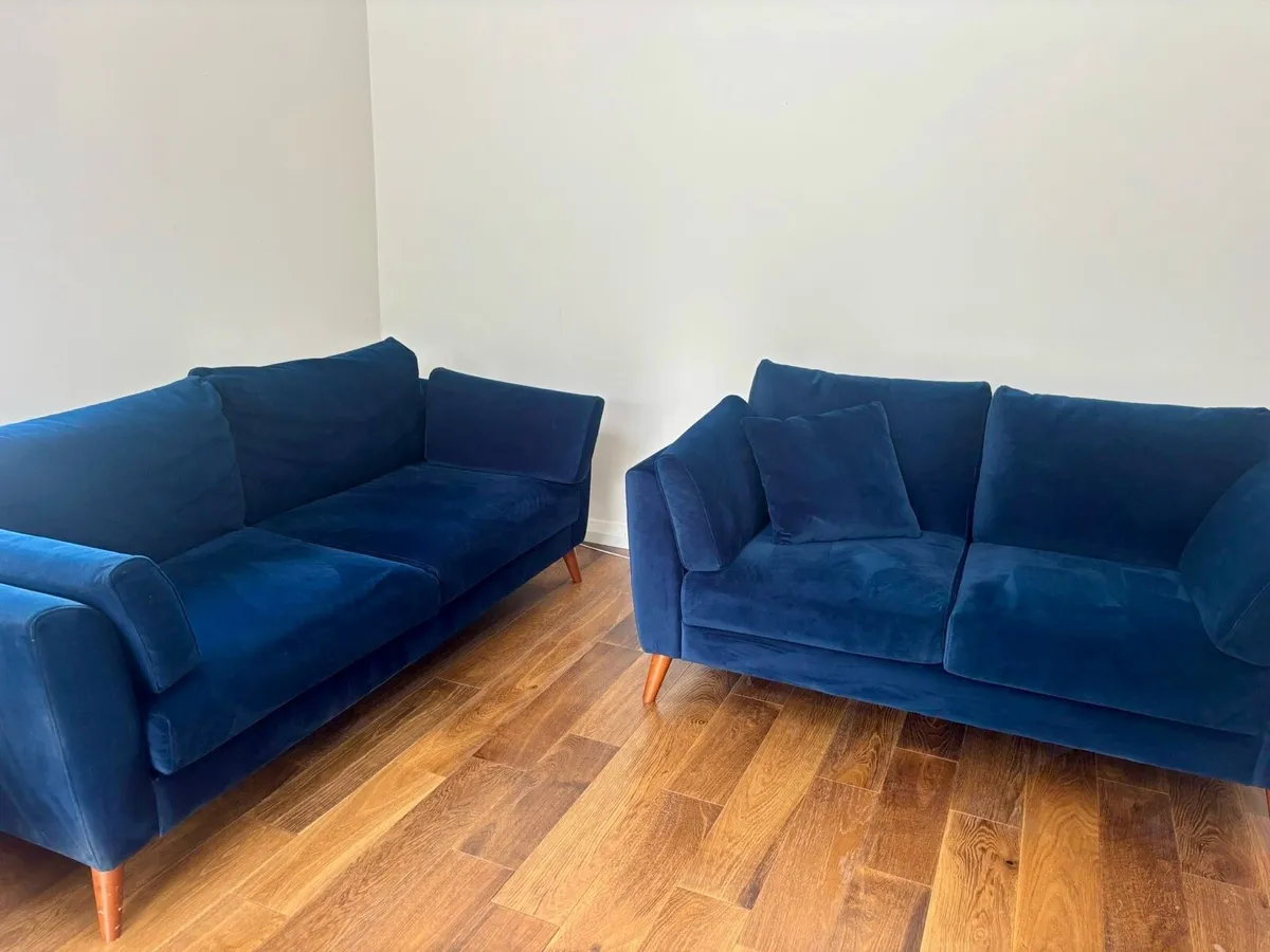 EZ living Kendal Navy velvet set - Image 3