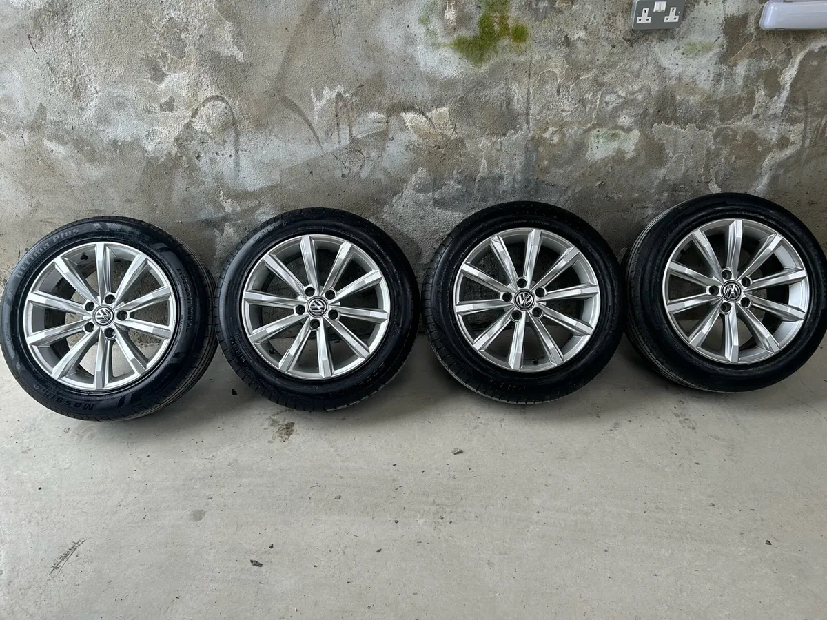 17” GENUINE VOLKSWAGEN PASSAT ALLOY WHEELS & TYRES - Image 2