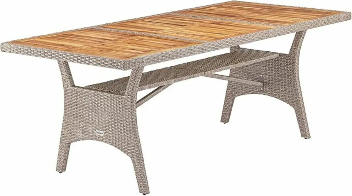 Weatherproof Patio Dining Table 8 seater with Stor - Image 4