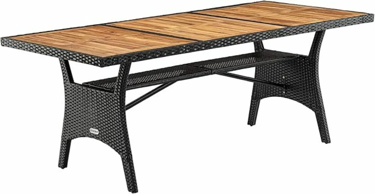Weatherproof Patio Dining Table 8 seat Acacia Wood - Image 2