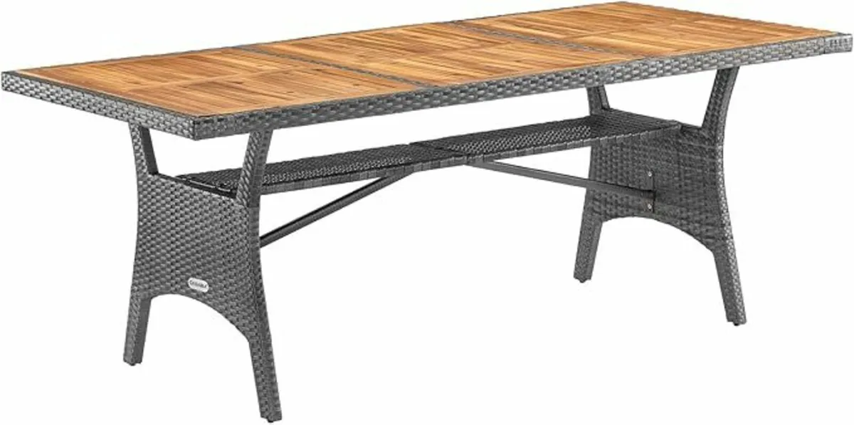 Weatherproof Patio Dining Table 8 seat Acacia Wood - Image 3