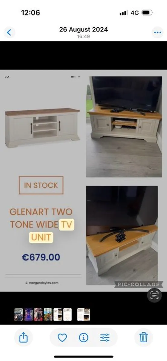 Grey & Oak TV Unit and matching side board - Image 2