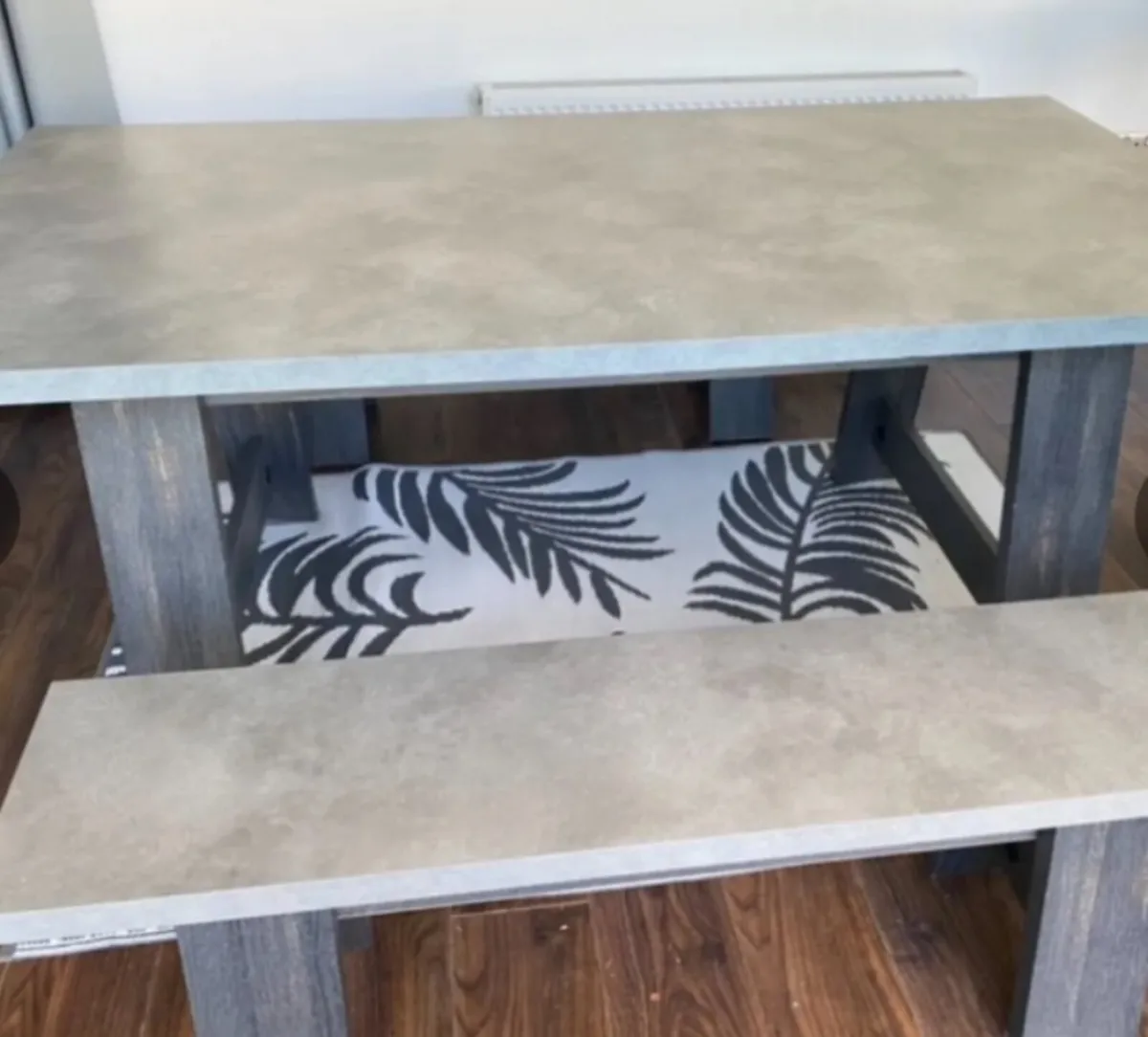 Kitchen table with 2 benches - Image 1