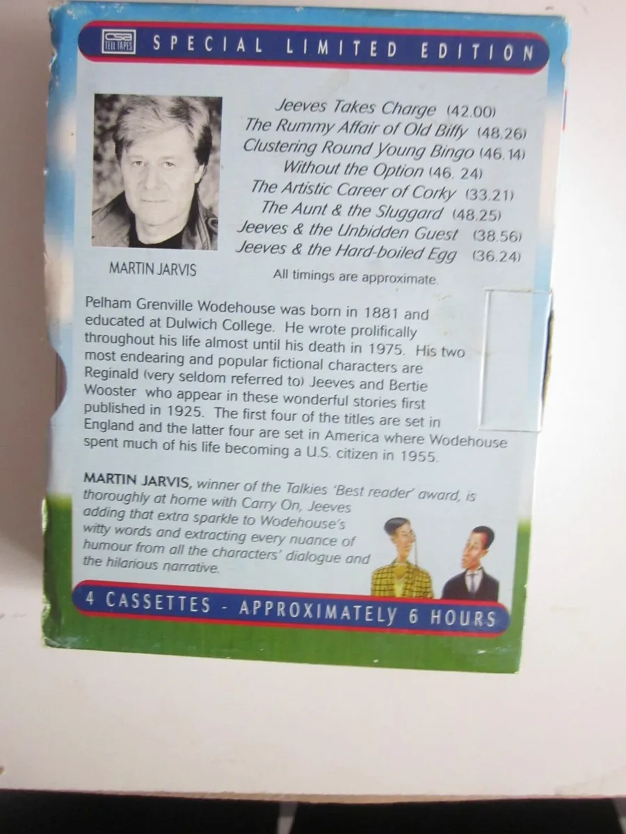 P.G.Woodhouse Carry On Jeeves 4X Cass Audio Book - Image 2