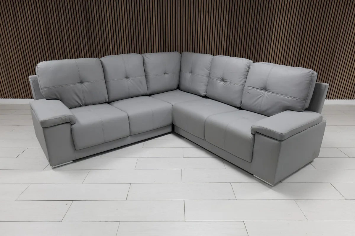 Hanson Faux Leather Sofa - Image 1