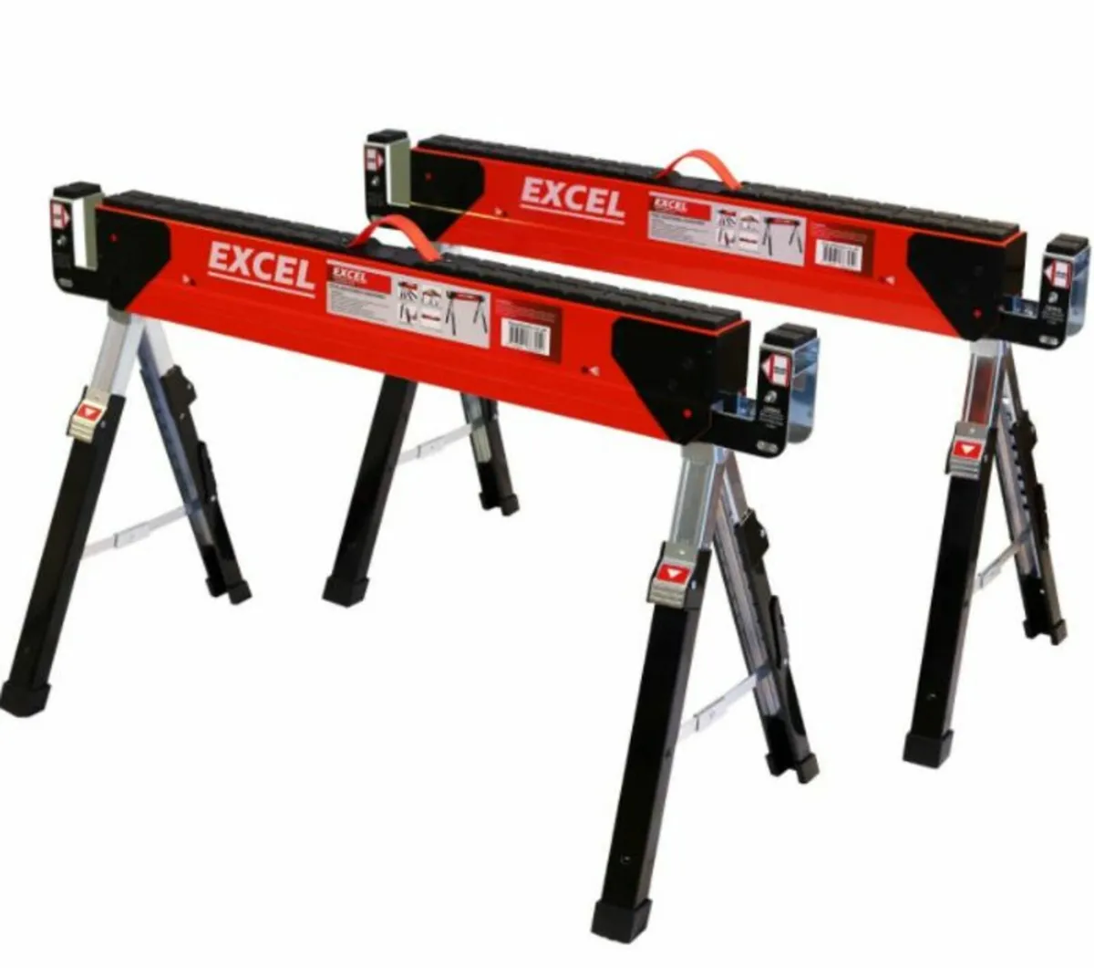 Excel 6288 Heavy Duty Steel Folding Sawhorse x2 - Image 1