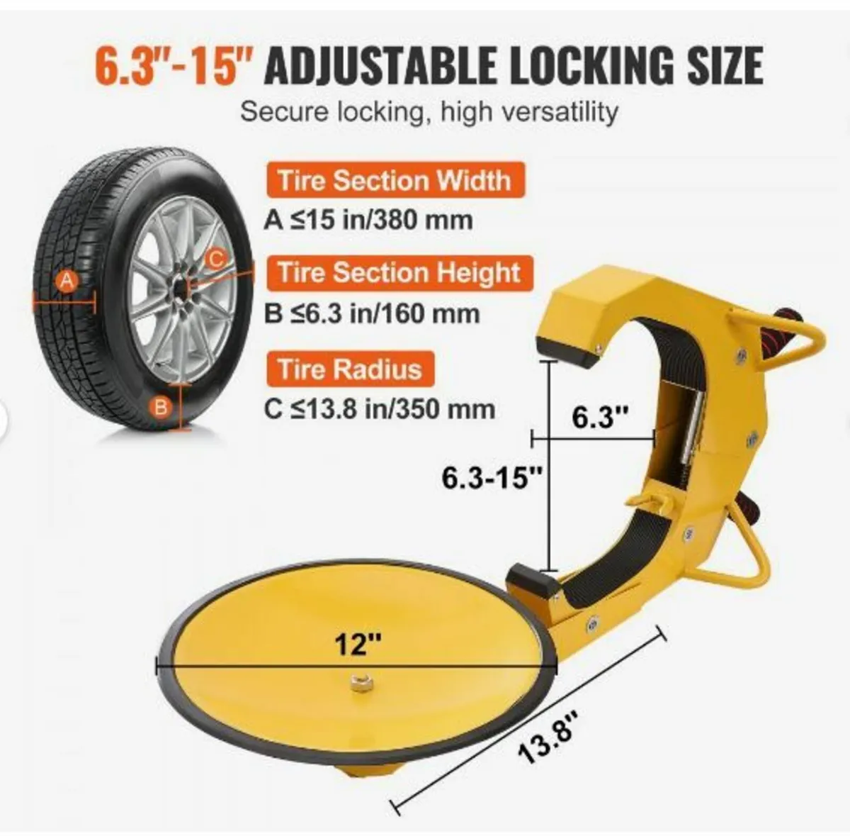 Wheel Lock Clamp, 2-Pack Trailer Wheel Lock - Image 3