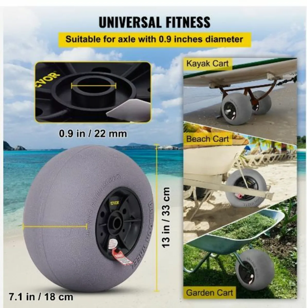 Beach Balloon Wheels, 13" Replacement Sand Tires - Image 4