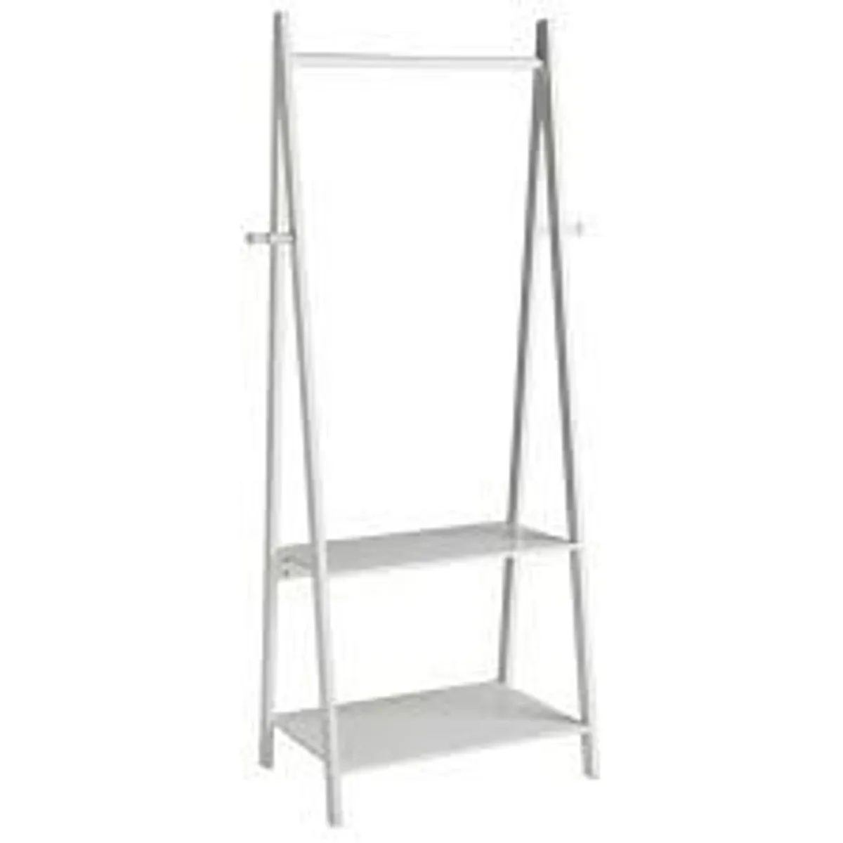 White Clothes Rail with two shelves. - Image 2
