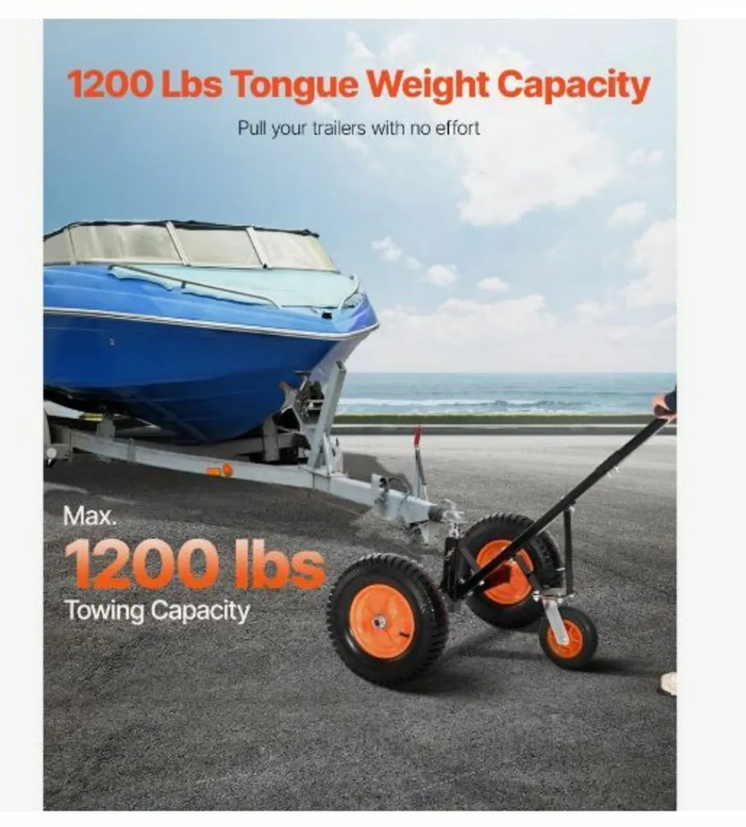 1200lbs Trailer Dolly 18 and 22 in Adjustable - Image 2