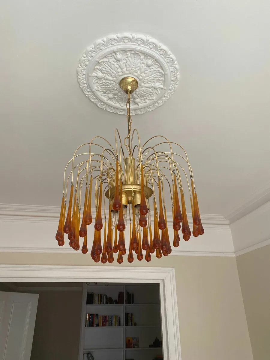 Vintage Murano Glass Drops Chandelier