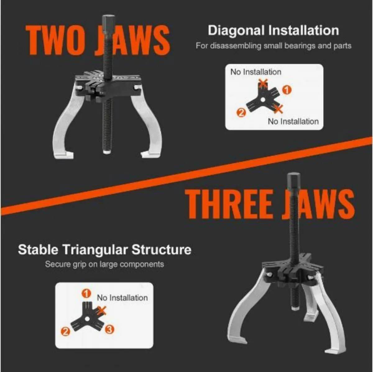 Gear Puller Set, 3" and 7" Puller Kit - Image 2