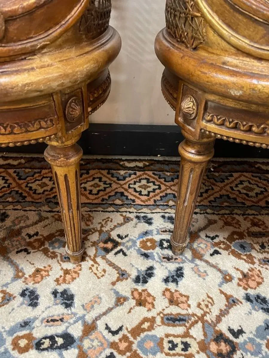Pair of Antique Tapestry Fabric Chairs. - Image 2