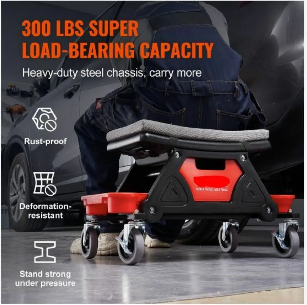 Mechanics Stool, 300 LBS Capacity - Image 3