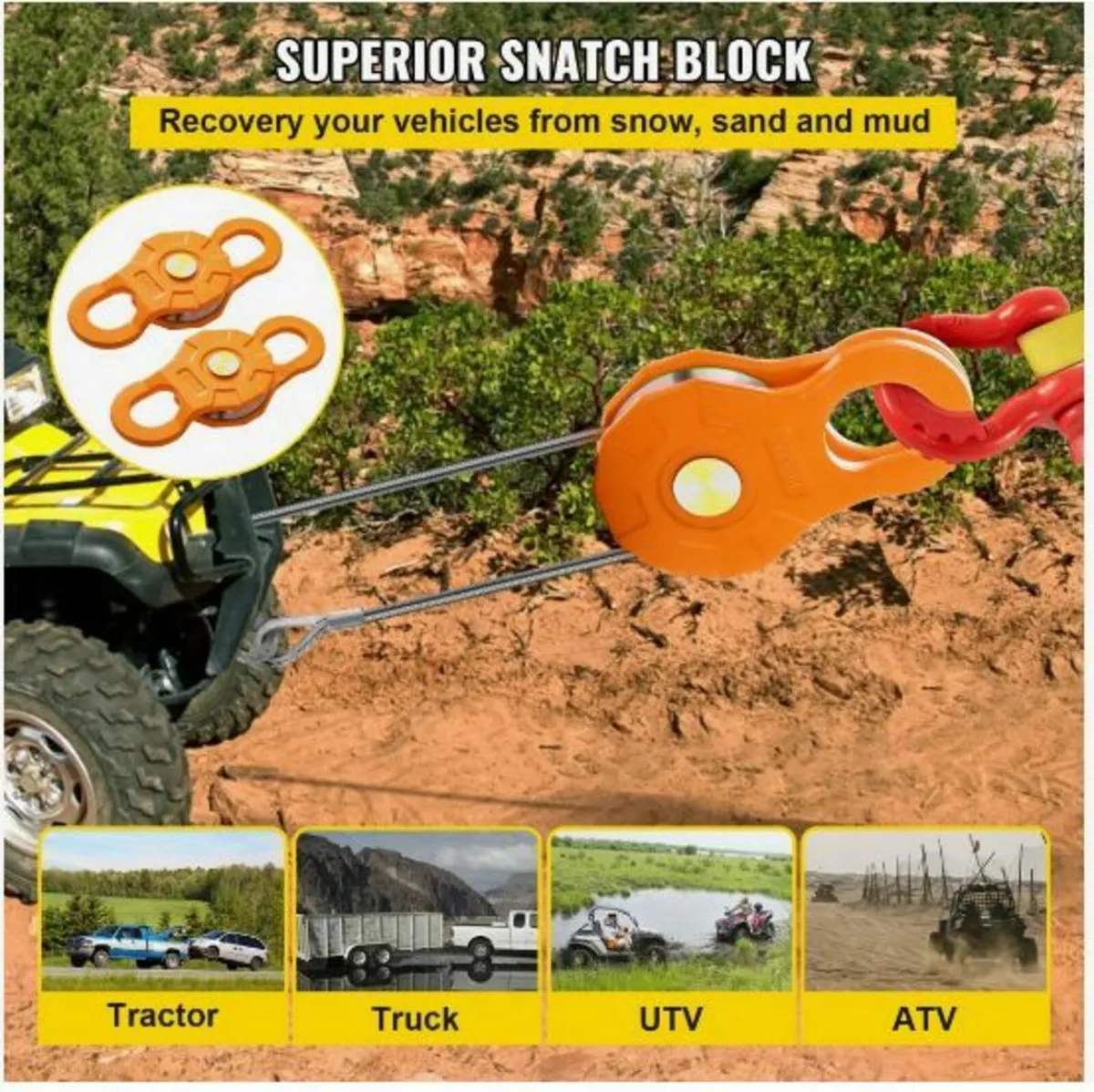 Snatch Block, 11T/25,000 LBS Working Load Limit - Image 2