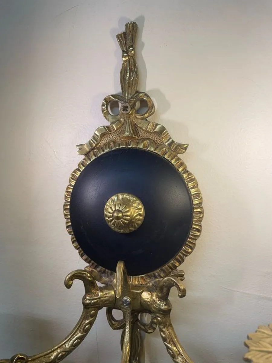 French Empire Antique Brass Double Wall Light - Image 2