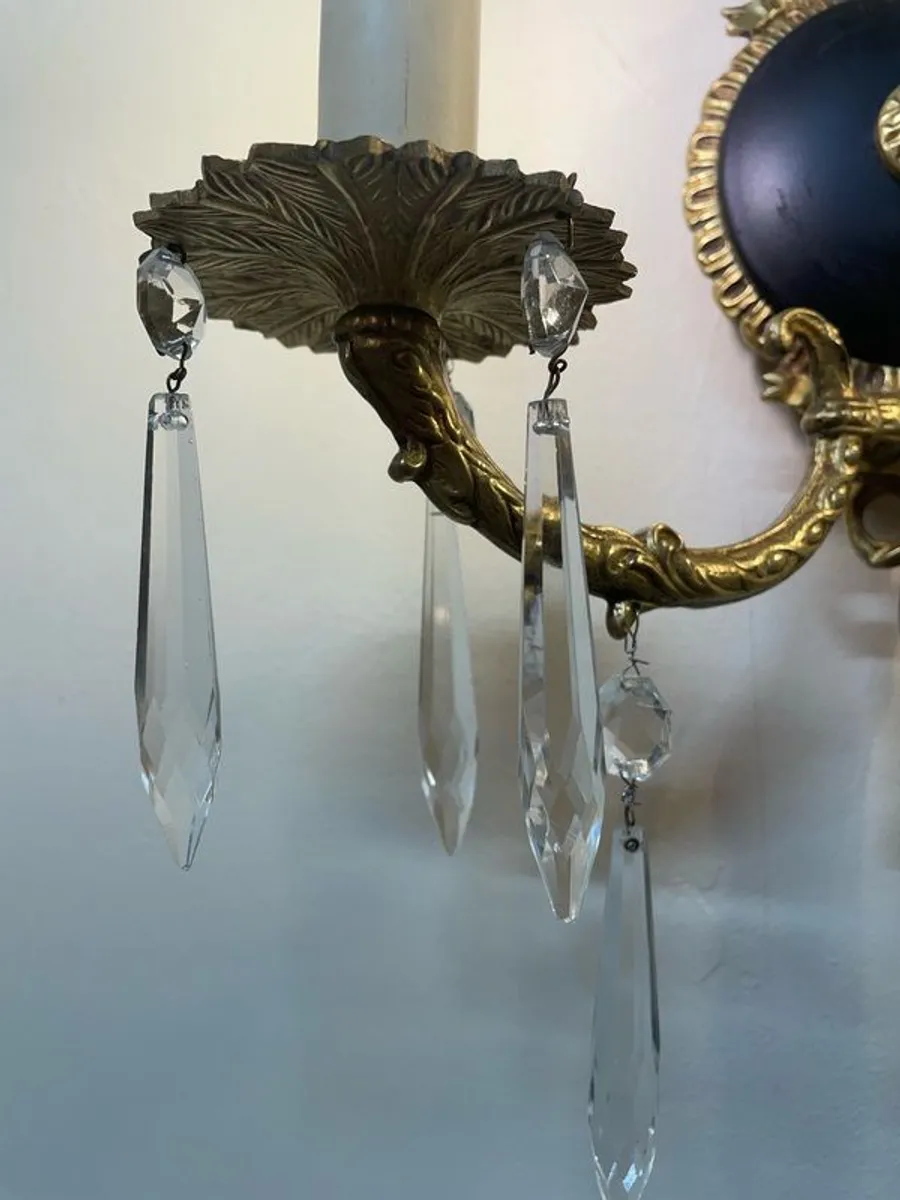 French Empire Antique Brass Double Wall Light - Image 3