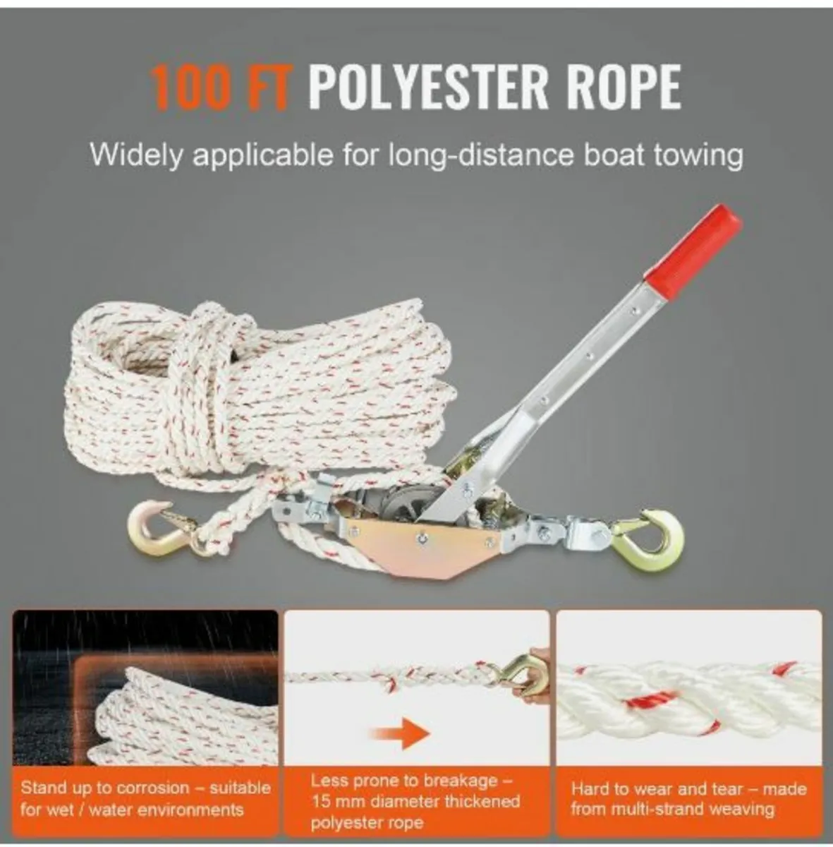 Rope Puller, 3/4 Ton (1,653 lbs) Pulling Capacity - Image 4