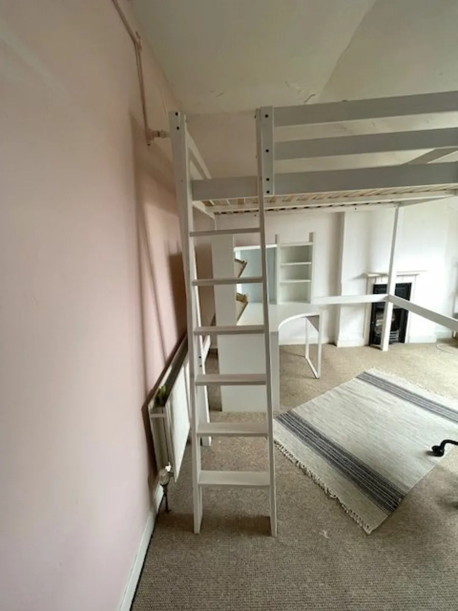 Loft bed, desk and chair - Image 1