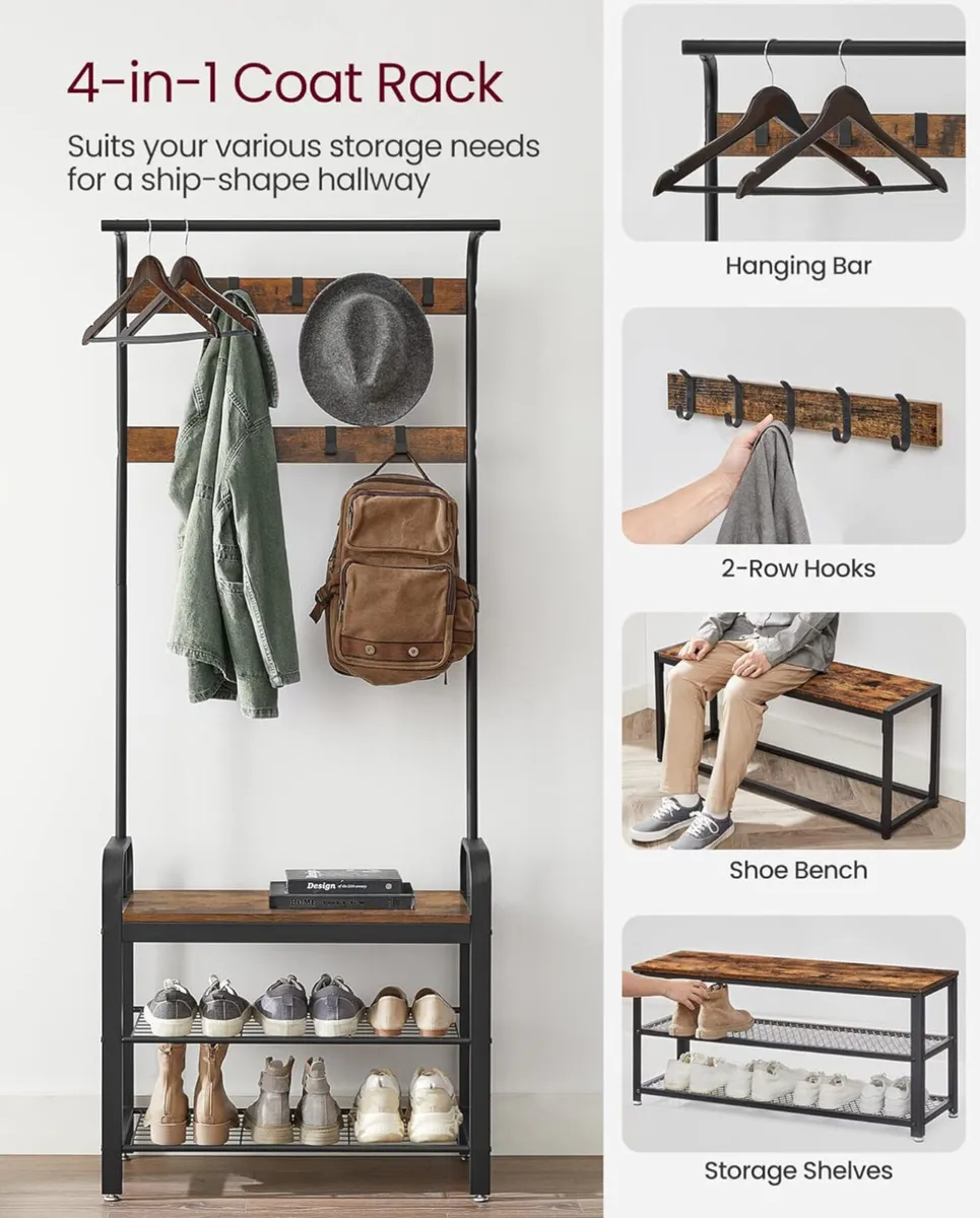 Coat Stand with Shoe Storage - Image 3