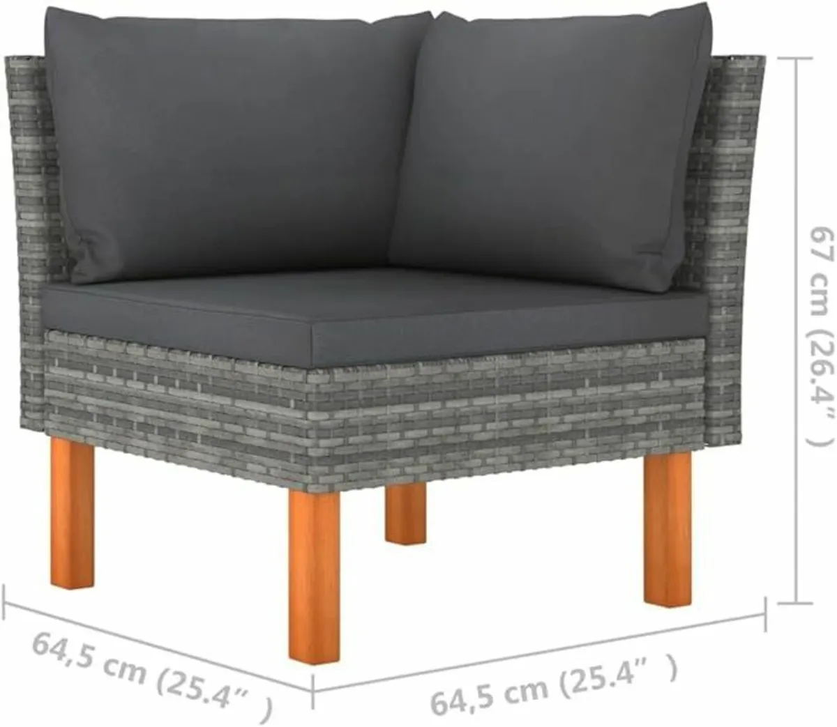 Outdoor Corner Sofa Seat PE Rattan & Steel Frame w - Image 2