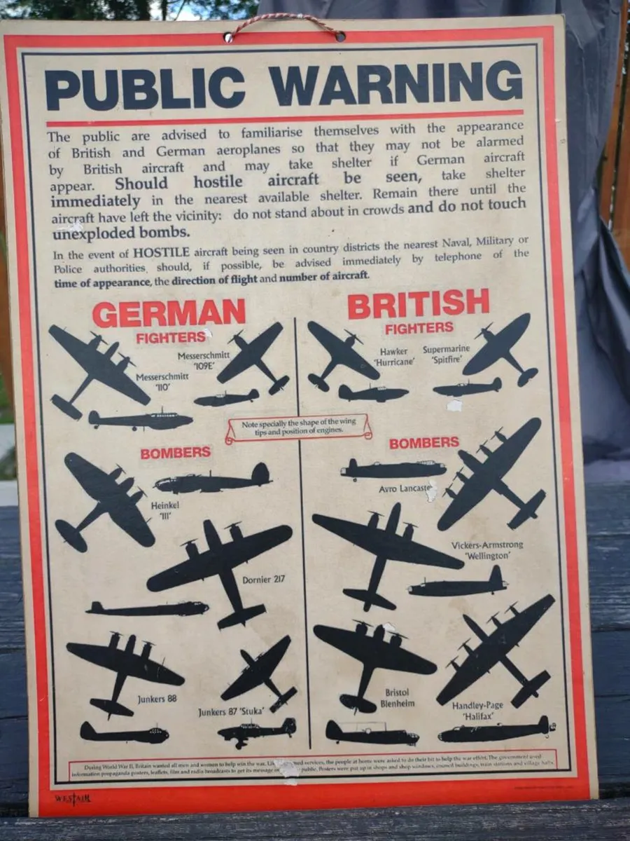 WW2 Public warning poster on cardboard - Image 1