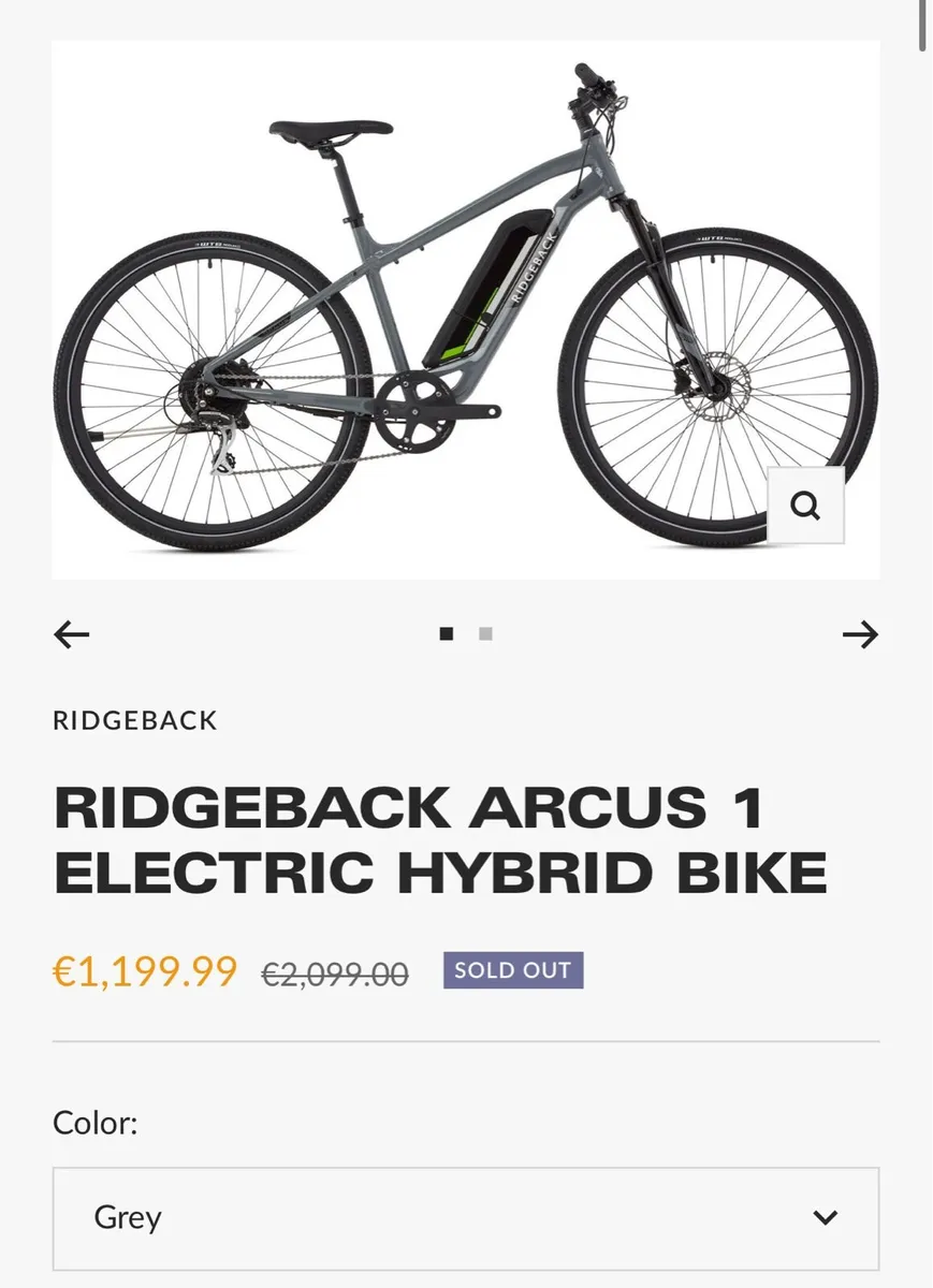 RIDGEBACK ARCUS 1 ELECTRIC HYBRID BIKE - Image 1