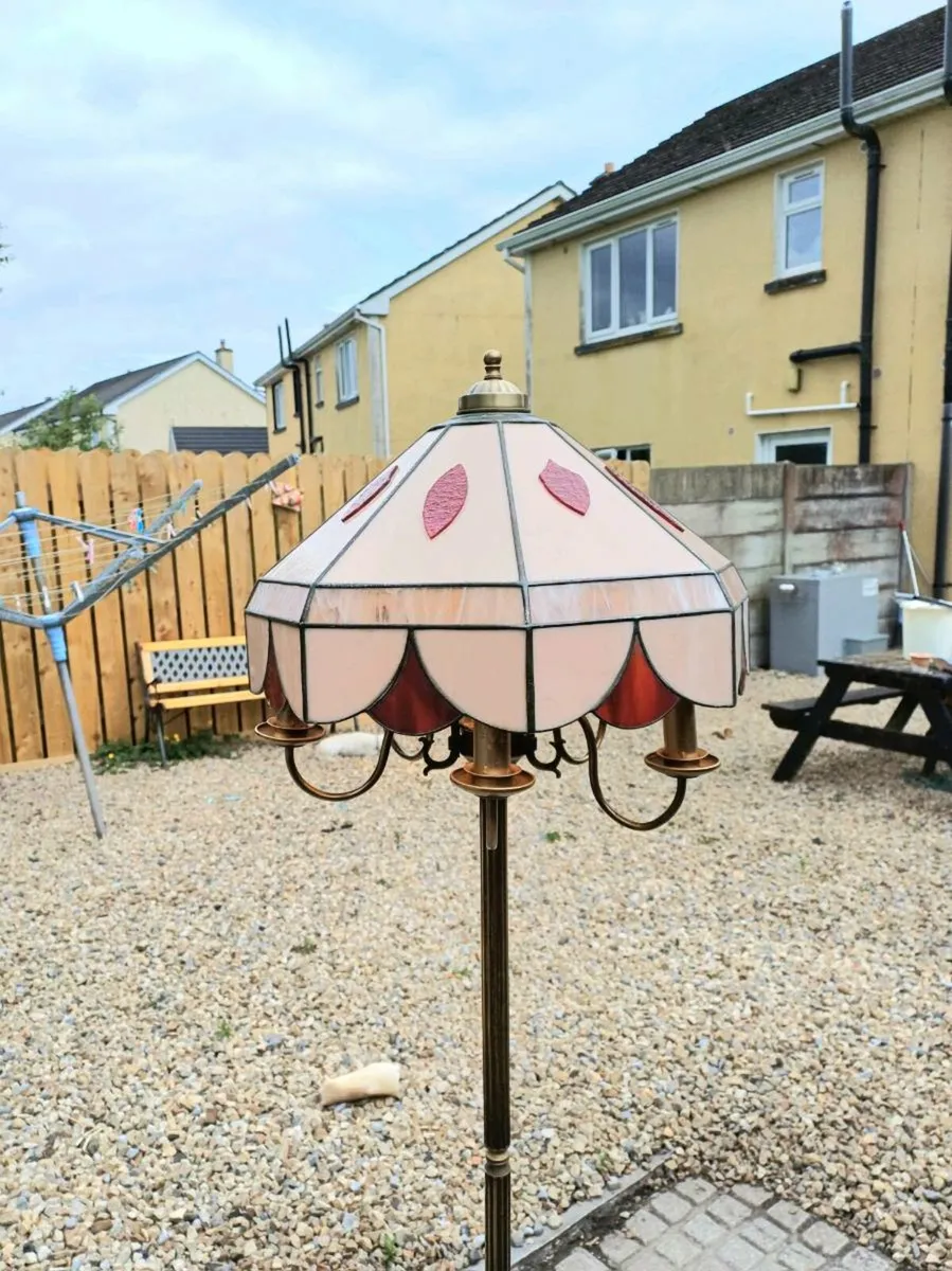 Vintage 3 Legged Brass Floor Lamp - Image 2