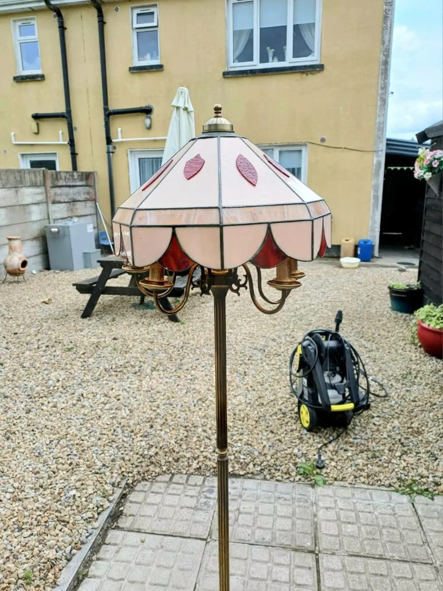 Vintage 3 Legged Brass Floor Lamp - Image 4