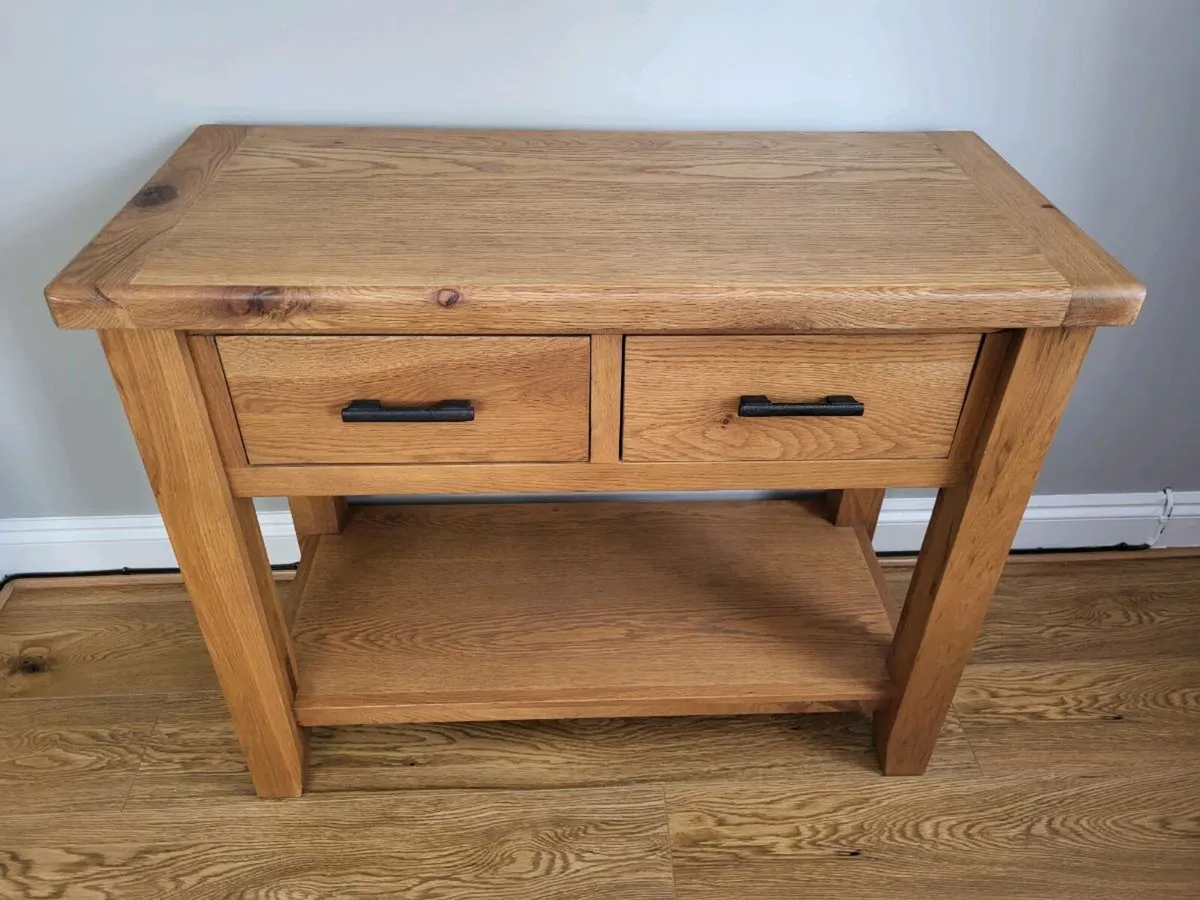 Oak console table x 2 - Image 3