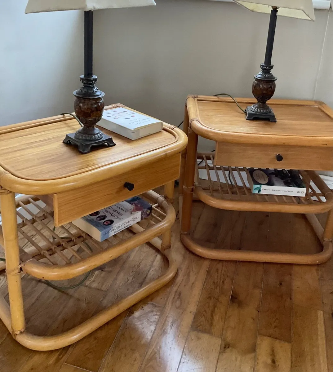 Pair of vintage rattan lockers in excellent condit - Image 1