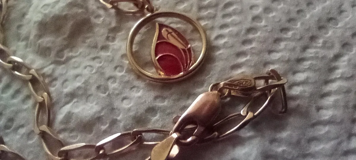 9 CT gold pendant on 20 inch chain - Image 3
